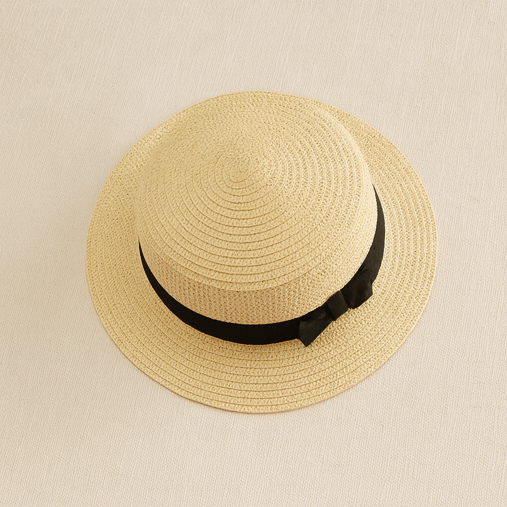 Minimalist Straw Boater Hat