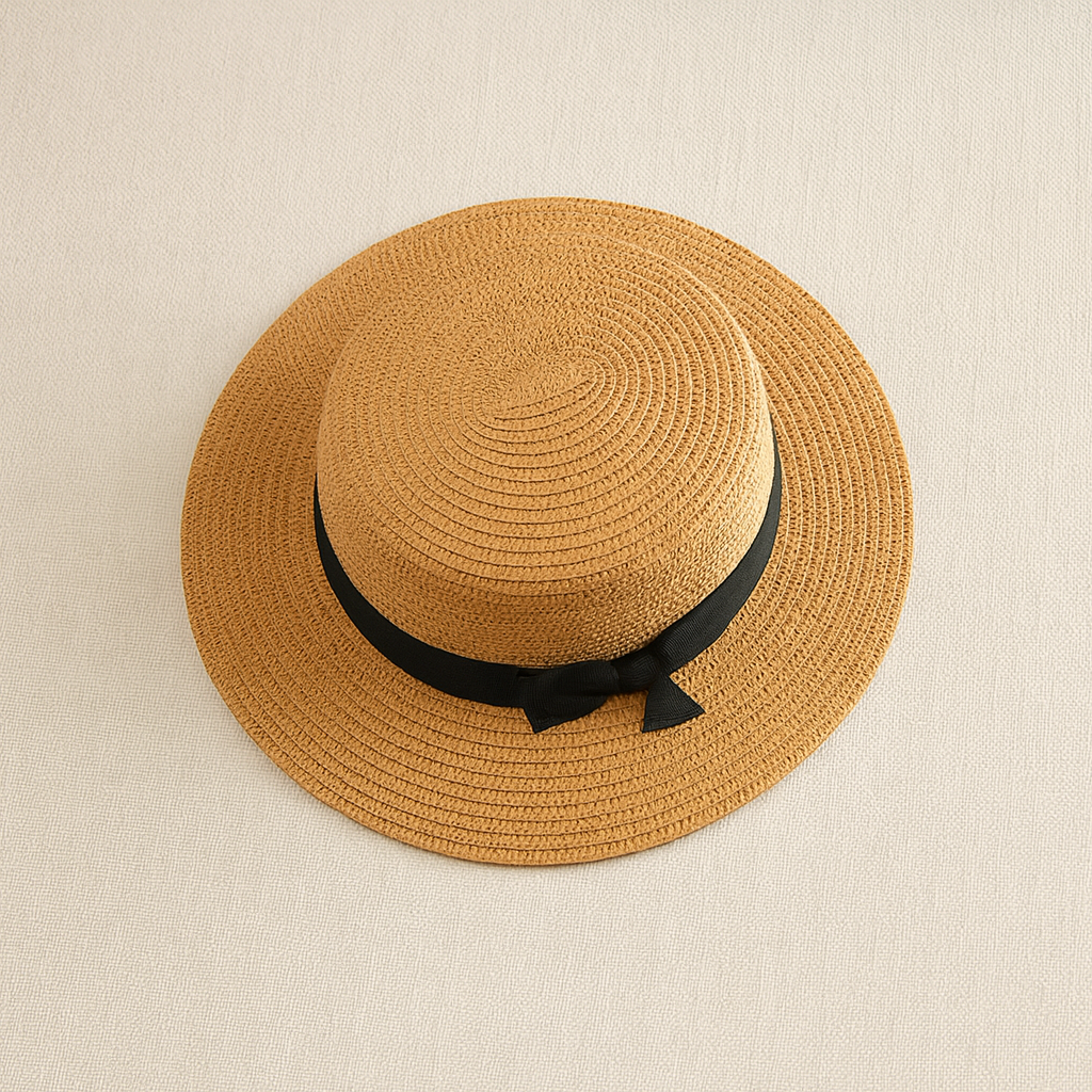 Minimalist Straw Boater Hat