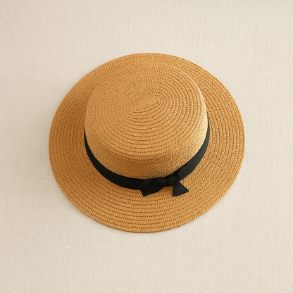 Minimalist Straw Boater Hat
