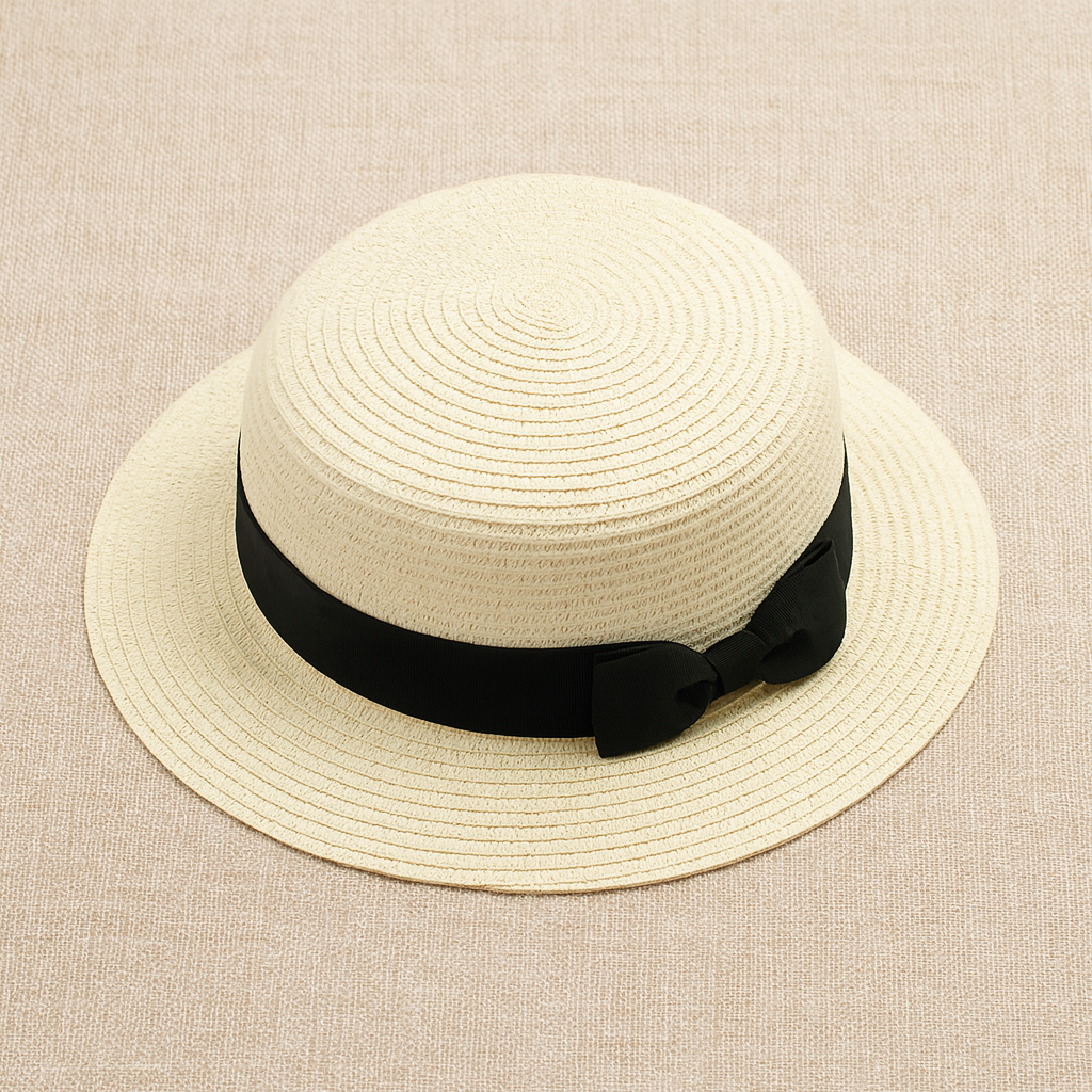 Minimalist Straw Boater Hat