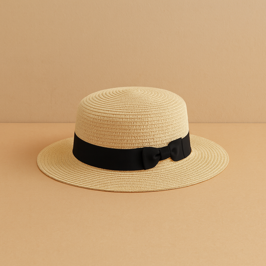 Minimalist Straw Boater Hat
