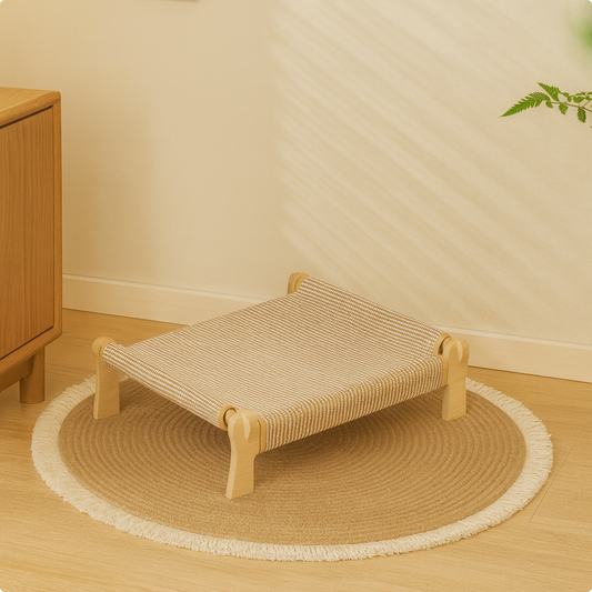 Elevated Rattan Cat Bed